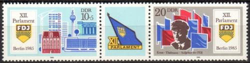 Poštové známky DDR 1985 Parlament nìmecké mládeže Mi# 2947-48