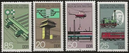 Potov znmky DDR 1985 eleznice Mi# 2968-71 - zvi obrzok