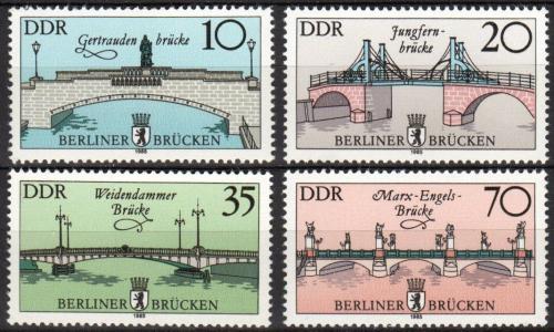 Poštové známky DDR 1985 Historické mosty v Berlínì Mi# 2972-75
