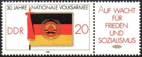Poštová známka DDR 1986 ¼udová armáda, 30. výroèie Mi# 3001
