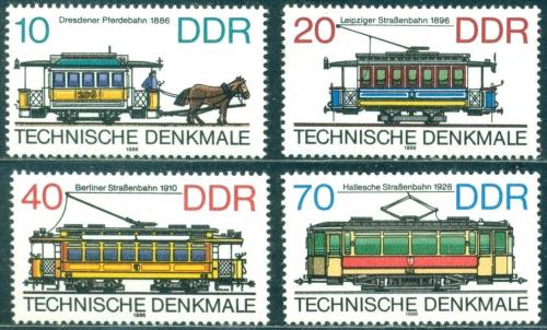 Potov znmky DDR 1986 Historick tramvaje Mi# 3015-18 - zvi obrzok