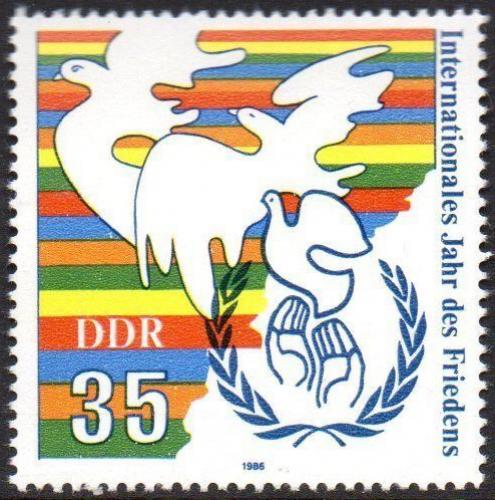 Poštová známka DDR 1986 Medzinárodný rok míru Mi# 3036