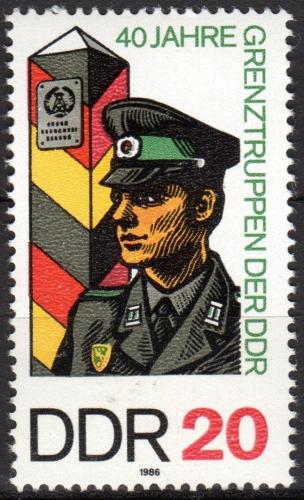 Poštová známka DDR 1986 Pohranièní stráž, 40. výroèie Mi# 3048