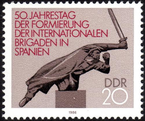 Poštová známka NDR 1986 Mezinárodní brigáda ve Španìlsku, 50. výroèie Mi# 3050
