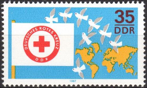 Poštová známka DDR 1987 Kongres Èerveného køíže Mi# 3088