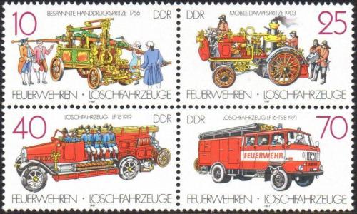 Poštové známky DDR 1987 Hasièi Mi# 3101-04