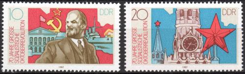 Poštové známky DDR 1987 VØSR, 70. výroèie Mi# 3130-31