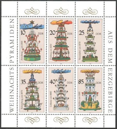 Poštové známky DDR 1987 Vianoèný pyramidy z Krušnohoøí Mi# 3134-39