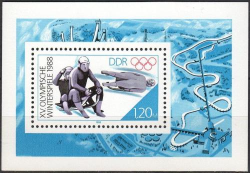Poštová známka DDR 1988 ZOH Calgary Mi# Block 90