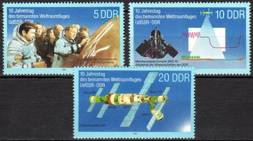 Potov znmky DDR 1988 Prieskum vesmru Mi# 3170-72