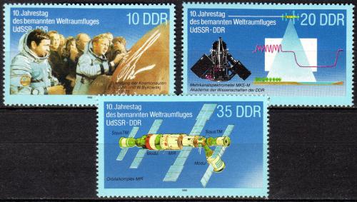 Potov znmky DDR 1988 Prieskum vesmru Mi# 3190-92