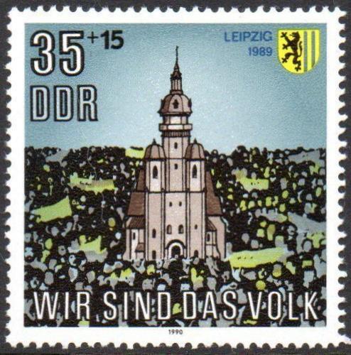 Poštová známka DDR 1990 Kostel v Lipsku Mi# 3315