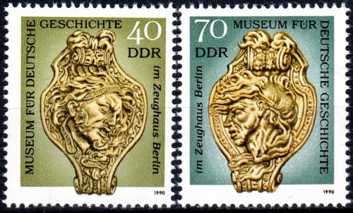 Poštové známky DDR 1990 Umenie, Andreas Schlüter Mi# 3318-19