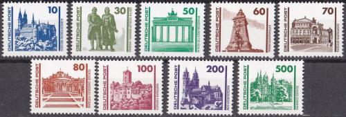 Poštové známky DDR 1990 Stavby Mi# 3344-52 Kat 16€