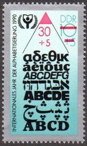 Poštová známka DDR 1990 Boj proti negramotnosti Mi# 3353