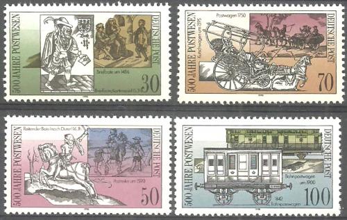 Poštové známky DDR 1990 Poštovní služby v Evropì, 500. výroèie Mi# 3354-57