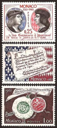 Poštové známky Monako 1962 Nezávislost Monaka, 400. výroèie Mi# 689-91