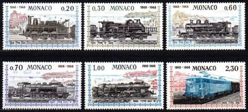 Poštové známky Monako 1968 Lokomotívy Mi# 896-901 Kat 13€