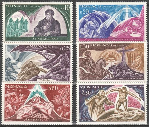 Poštové známky Monako 1968 Ilustrace,  François-René Chateaubriand Mi# 902-07