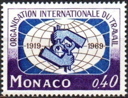 Poštová známka Monako 1969 ILO, 50. výroèie Mi# 956
