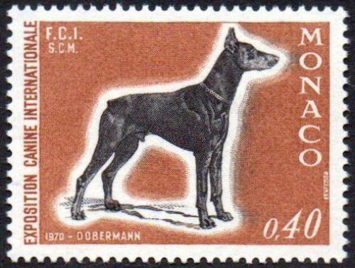 Poštová známka Monako 1970 Dobrman Mi# 965