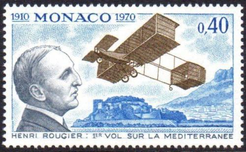 Poštová známka Monako 1970 První let pøes Støedozemní moøe, 60. výroèie Mi# 990