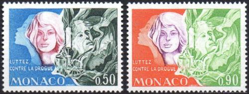 Poštové známky Monako 1973 Boj proti užívání drog Mi# 1087-88