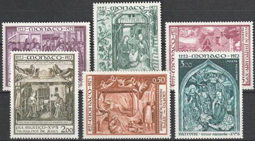 Poštové známky Monako 1973 František z Assisi, umenie Mi# 1089-94 Kat 10€