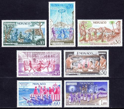 Poštové známky Monako 1973 Národní tradice Mi# 1095-1101