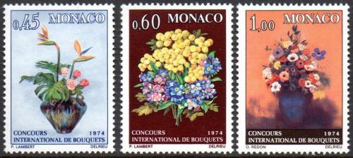 Poštové známky Monako 1973 Kvety Mi# 1104-06 Kat 5€