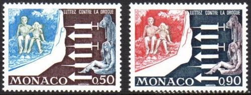 Poštové známky Monako 1973 Boj proti užívání drog Mi# 1107-08