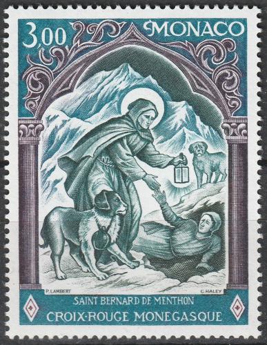 Poštová známka Monako 1974 Svätý Bernard z Menthonu Mi# 1113