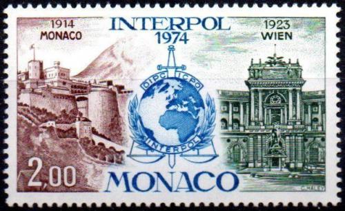 Po�tov� zn�mka Monako 1974 INTERPOL v Monaku, 60. v�ro�ie Mi# 1123