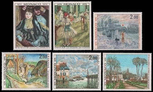 Poštové známky Monako 1974 Umenie, impresionismus Mi# 1124-29 Kat 24€