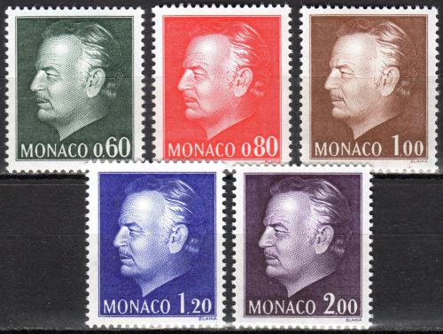 Poštové známky Monako 1974 Kníže Rainier III. Mi# 1143-47 Kat 11€