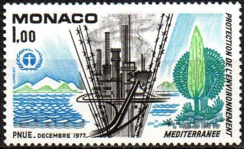Poštová známka Monako 1977 Ochrana životného prostredia Mi# 1295