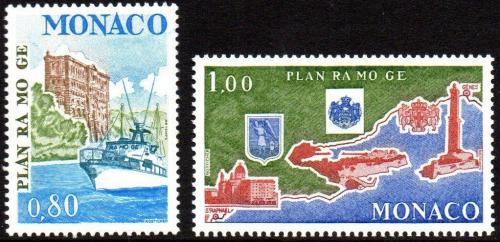 Poštová známka Monako 1978 Motorová loï a pobøeží Mi# 1317-18