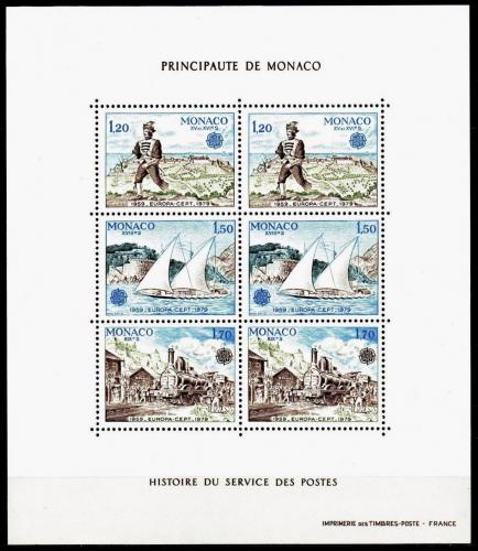 Poštové známky Monako 1979 Európa CEPT, historie pošty Mi# Block 15 Kat 18€