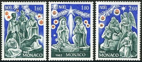 Poštové známky Monako 1982 Vianoce, Betlém Mi# 1561-63