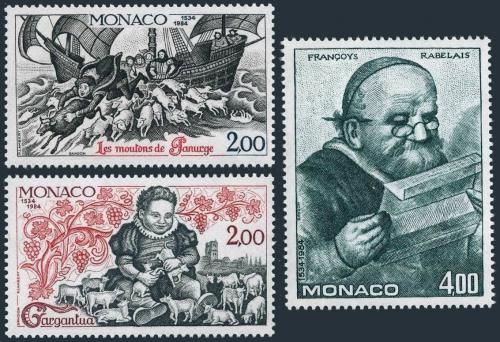 Poštové známky Monako 1984 Ilustrace z knihy Gargantua a Pantagruel Mi# 1667-69 Kat 5.50€