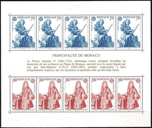Poštové známky Monako 1985 Európa CEPT, rok hudby Mi# Block 28 Kat 15€