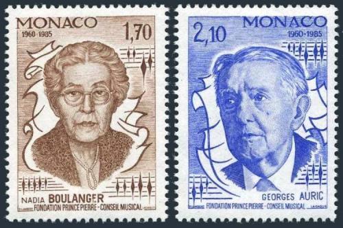 Poštové známky Monako 1985 Hudební skladatelé Mi# 1693-94