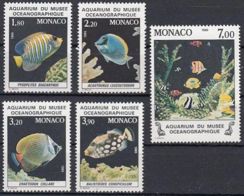 Poštové známky Monako 1985 Akvarijní ryby Mi# 1704-08 Kat 12€