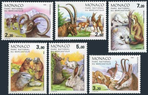 Poštové známky Monako 1986 Cicavce Mi# 1748-53 Kat 13€