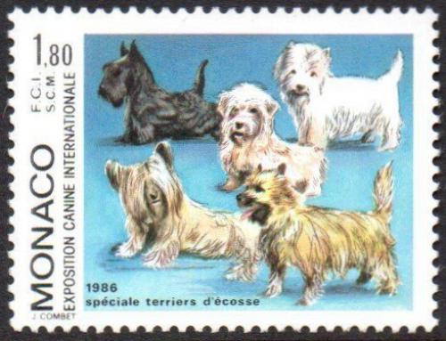 Poštová známka Monako 1986 Psy Mi# 1756 Kat 5€