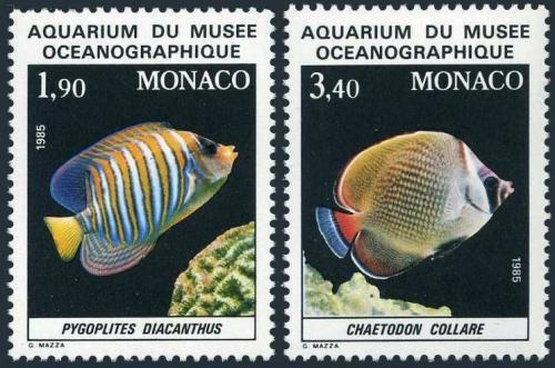 Poštové známky Monako 1986 Akvarijní ryby Mi# 1766-67 Kat 7€