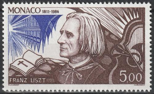 Poštová známka Monako 1986 Franz Liszt, skladatel Mi# 1774