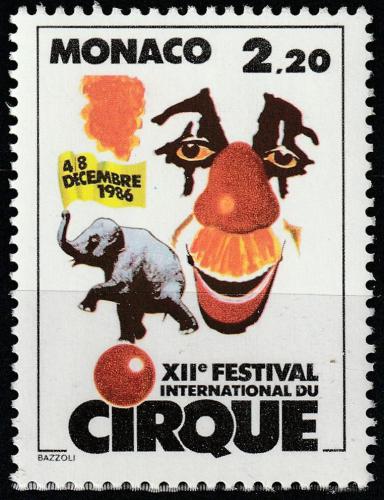 Poštová známka Monako 1986 Cirkus Mi# 1776
