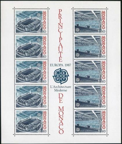 Poštové známky Monako 1987 Európa CEPT, moderní architektura Mi# Block 35 Kat 20€
