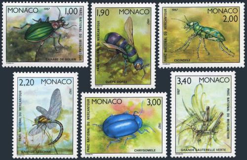 Poštové známky Monako 1987 Hmyz Mi# 1796-1801 Kat 12€